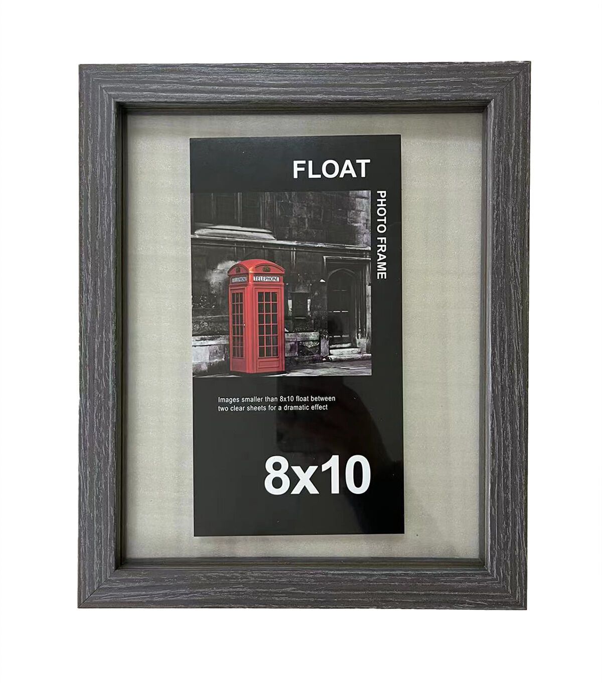 Innovative Home Creations 8" x 10" Gray Wood Float Frame