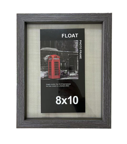 Innovative Home Creations 8" x 10" Gray Wood Float Frame