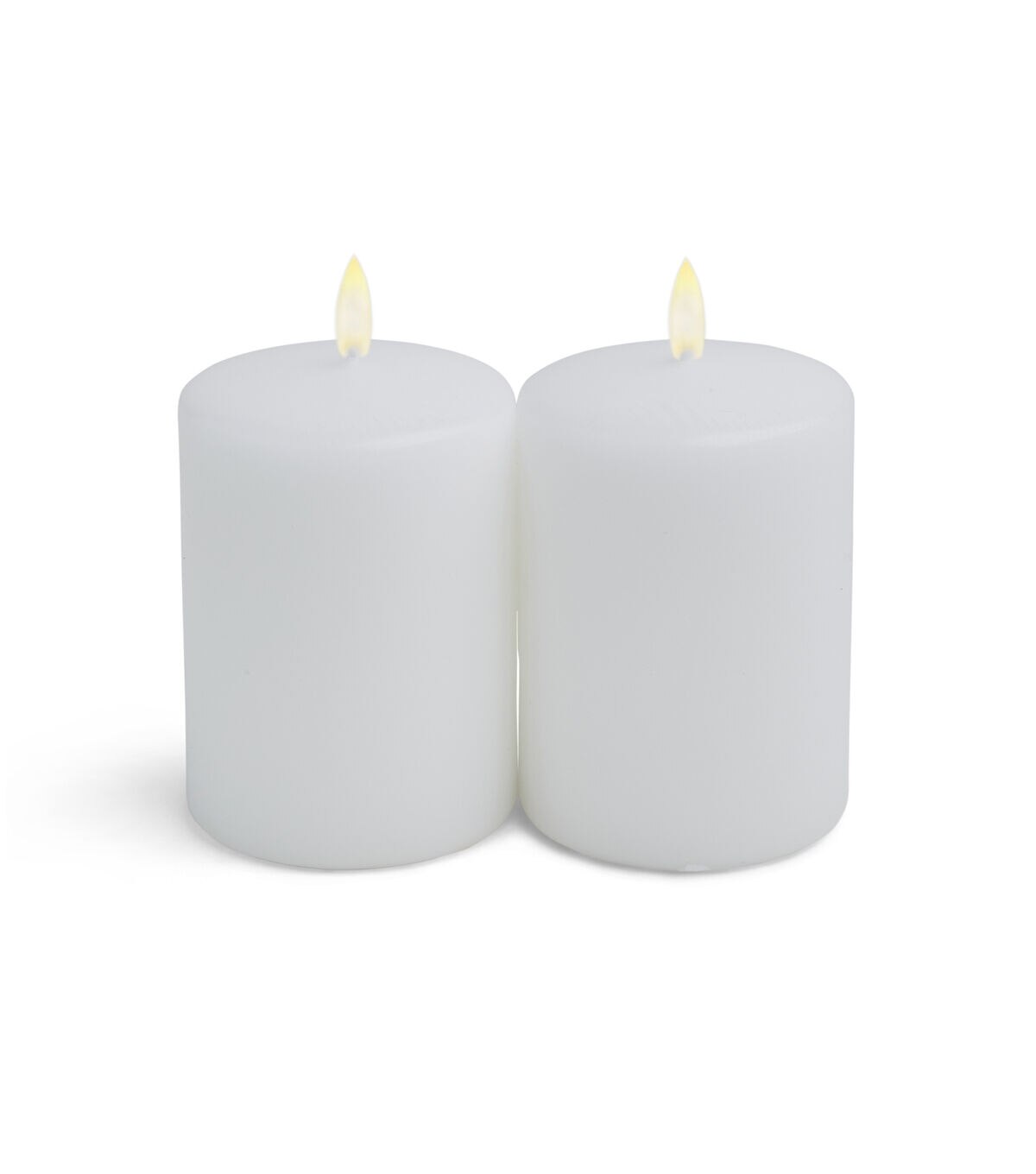 3" x 4" Unscented White Pillar Candles 2pk by Hudson 43