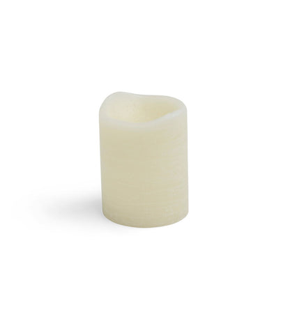 Flameless Vanilla Scented LED Rustic Pillar Candle 3''x4'' Cream