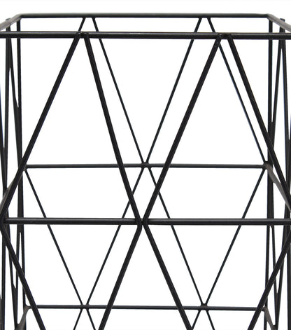 All The Rages Black Geometric Square Metal Table Lamp