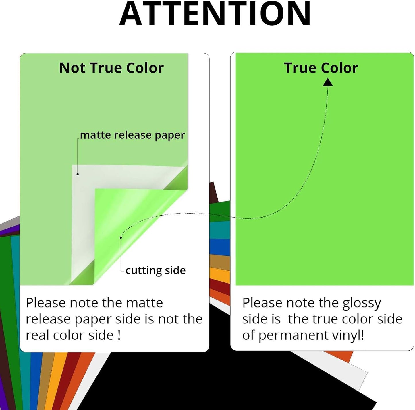 HTVRONT 70 Pack Vinyl for Cricut Machine, 57 Sheets 12" X 12" Permanent Adhesive Vinyl Sheets & 2 Cutting Mat & 10 Transfer Paper for Vinyl