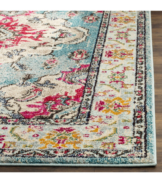 Safavieh Monaco 243 Lt. Blue / Fuchsia 2'2" X 8' Runner