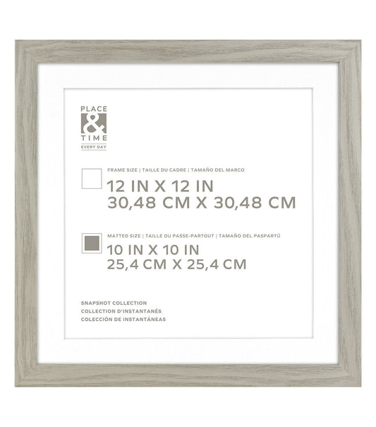 12" x 12" Matted to 10" x 10" Snapshot Gallery Frame by Place & Time