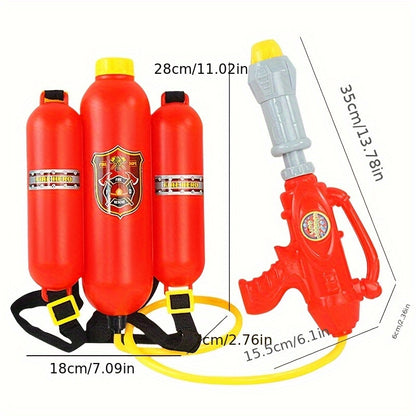58.37oz pistolet à eau pour enfants, jouets de plage d'été, pistolet à eau en forme d'extincteur grande capacité, rouge, tache d'eau 393.7 pouces, haute qualité et étanche, très adapté aux batailles d'eau