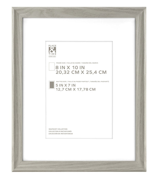 8" x 10" Matted to 5" x 7" Snapshot Wall Picture Frame by Place & Time