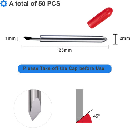STREWEEK 50PCS Cutting Blades compatible for Cricut Explore Air/Air 2/Air 3/Maker 3, Fine Point Blades Consist of 10PCS 30°Shallow Cutting Blades,30PCS 45° Standard Blades and 10PCS 60° Deep Blades