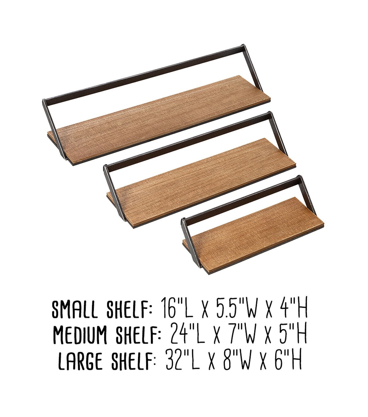 Honey Can Do Set of Three Metal Decorative Shelf