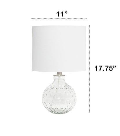 All The Rages 17.75" Clear Honeycomb Glass Table Lamp With White Shade