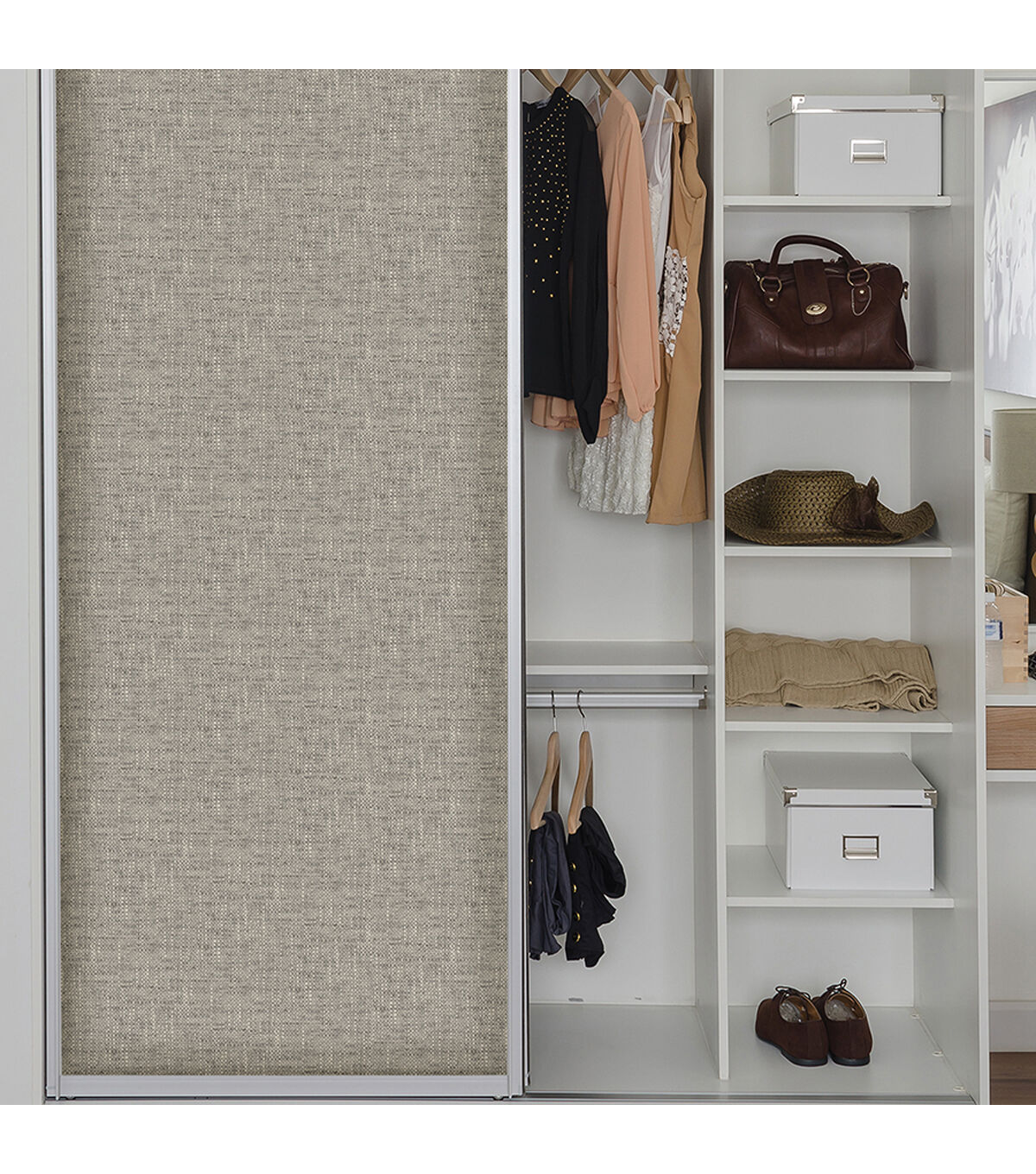Wallpops NuWallpaper Peel & Stick Wallpaper Gray Poplin Texture