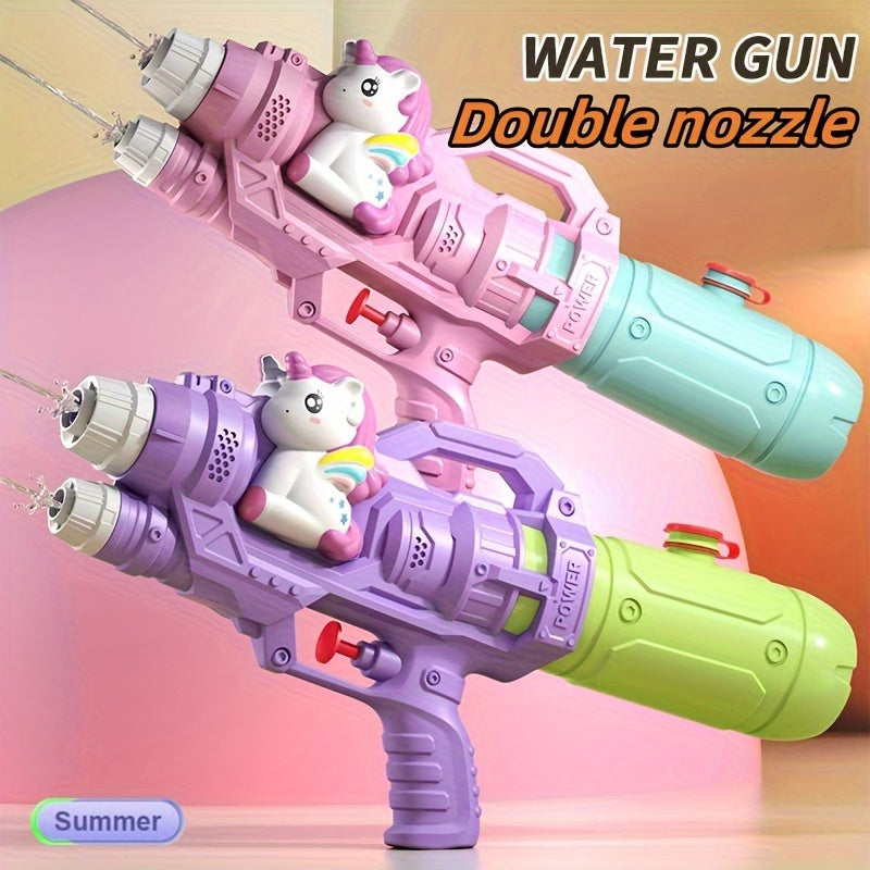 Pistolet à eau à double buse - Jouet de piscine et jeux d'eau - Cadeau pour enfants