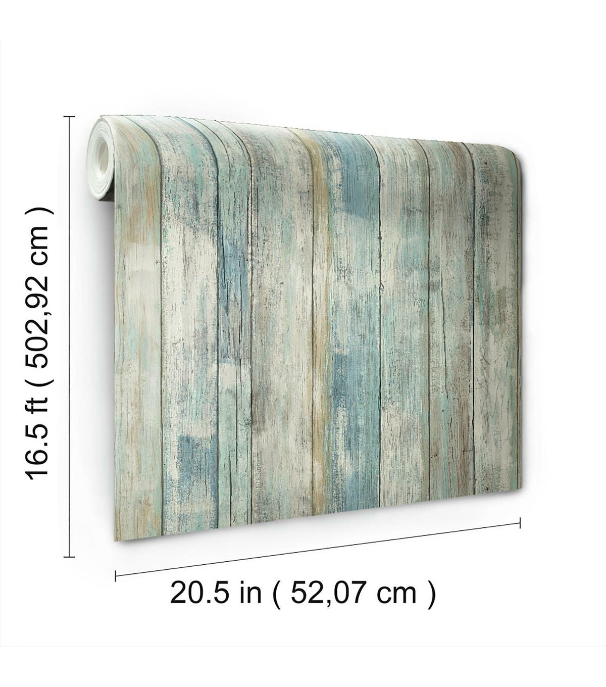 RoomMates Distressed Wood Blue Peelable Wallpaper