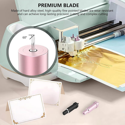 Deep Cut Blade for Cricut Maker 3/4/Maker/Explore 3/4/Air 2/Air/One/Venture,60° Deep Point Blade and Housing for Cutting Metallic/Genuine Leather, Craft/EVA Foam, Aluminum Foil, Magnetic Sheet,Etc