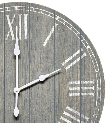 All The Rages Wood Plank 23" Large Rustic Coastal Wall Clock