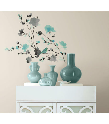 RoomMates Blossom Watercolor Bird Branch Decals