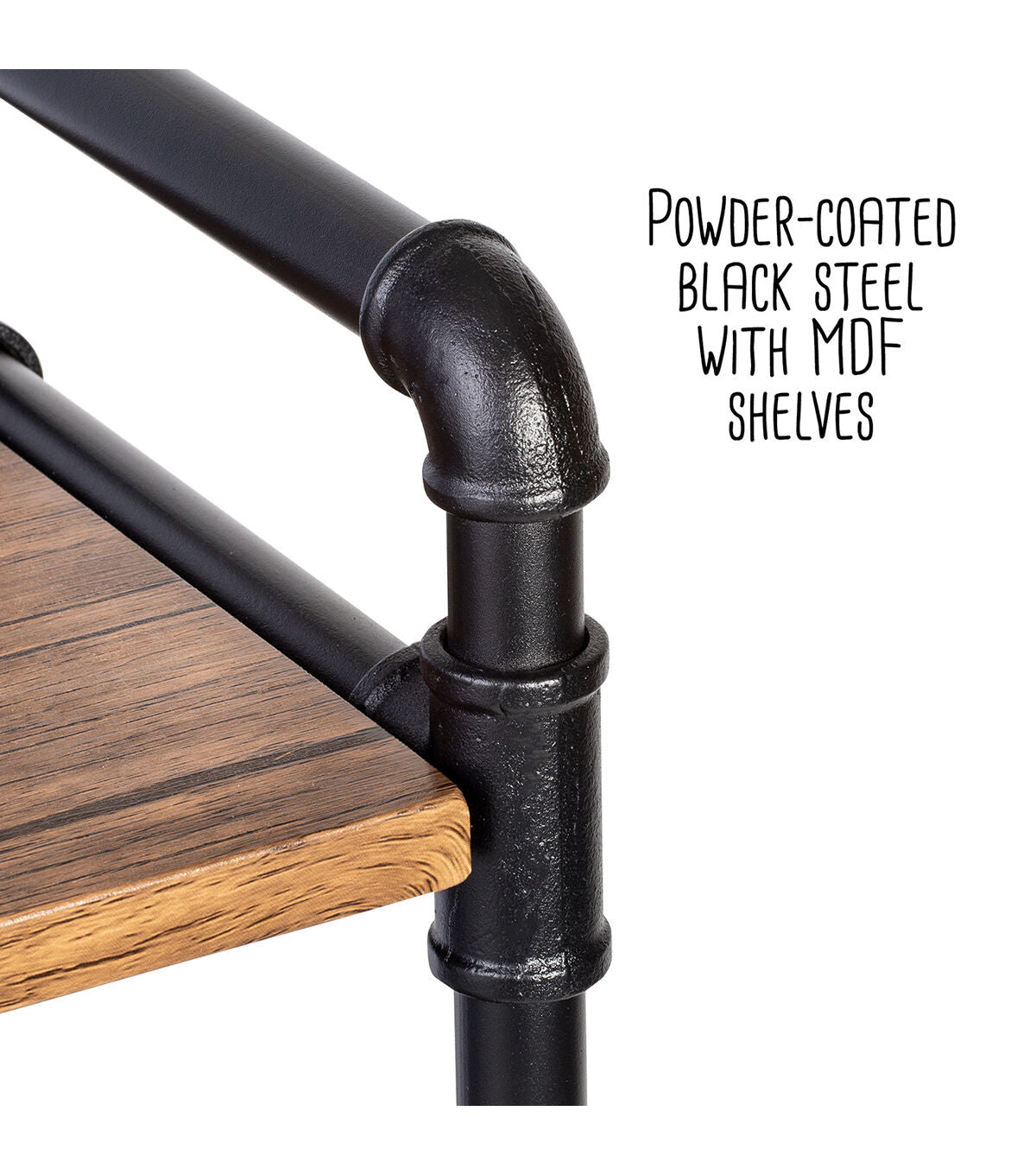 Honey Can Do 3 Tier Industrial Bookshelf Black