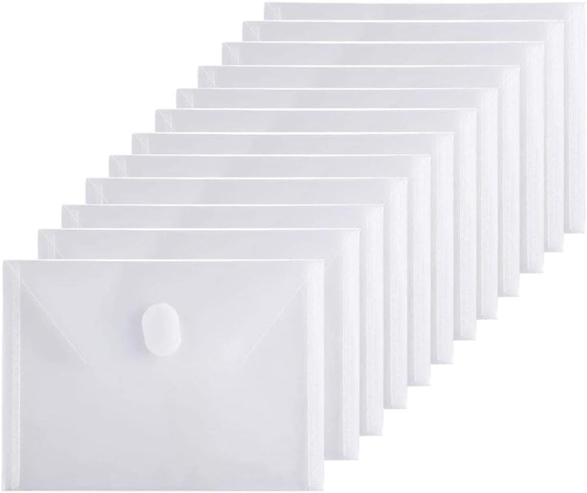 24 Pack Large Clear Die & Stamp Storage Bag Transparent Plastic Folders for Cutting Dies Stencil Embossing Crafts for DIY Scrapbooking Paper Card Craft Organizer Holder