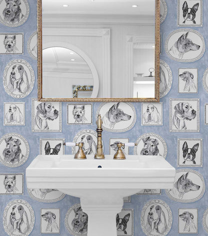 Surface Style 20.5' x 18' Celestial Pup Portraits Peel & Stick Wallpaper