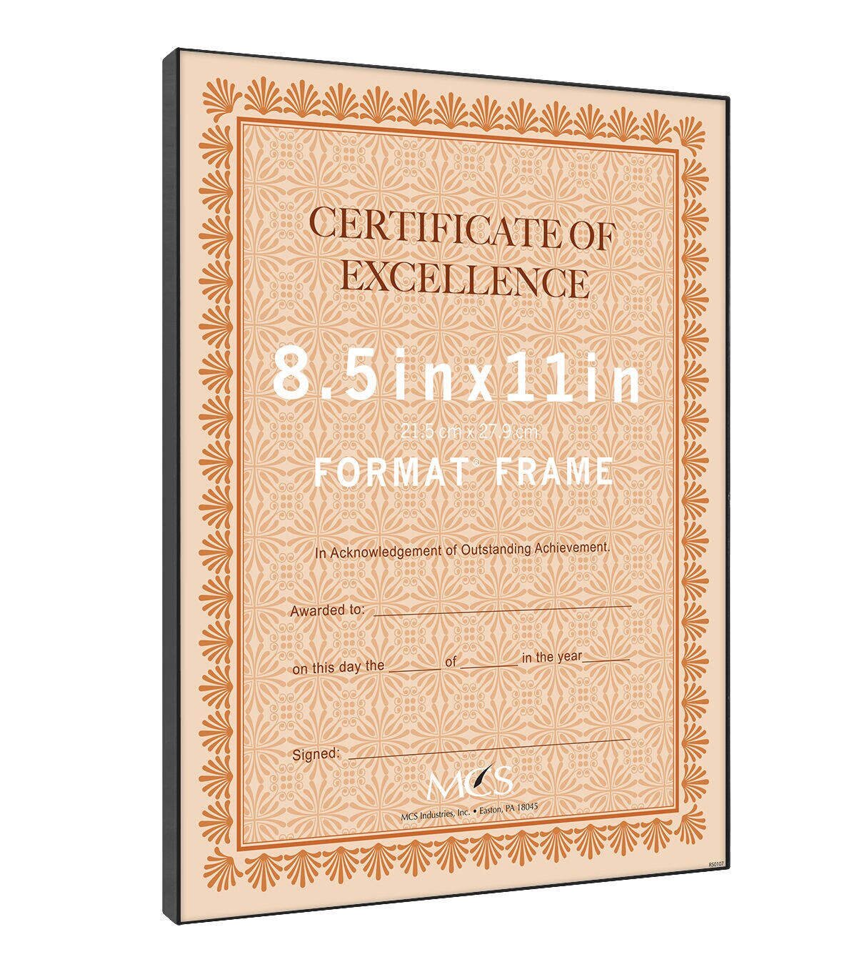 MCS 8.5" x 11" Front Loading Black Wall Frame