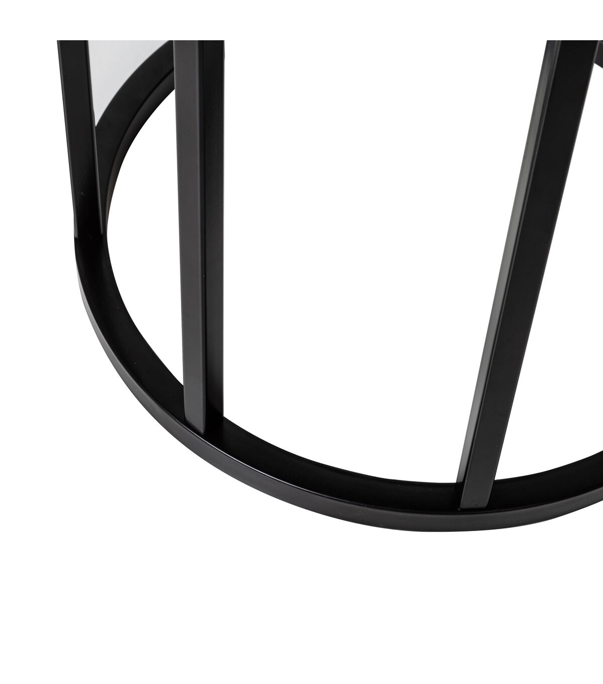 Honey Can Do Black Round C Shaped Table