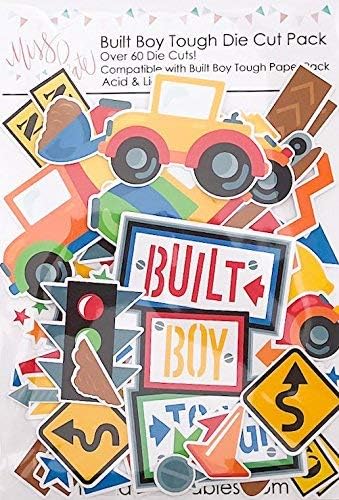 Paper Die Cuts - Built Boy Tough - Over 60 Cardstock Scrapbook Die Cuts - by Miss Kate Cuttables