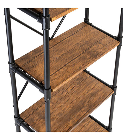 Honey Can Do 5 Tier Industrial Bookshelf Black