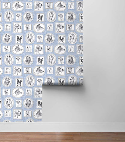 Surface Style 20.5' x 18' Celestial Pup Portraits Peel & Stick Wallpaper