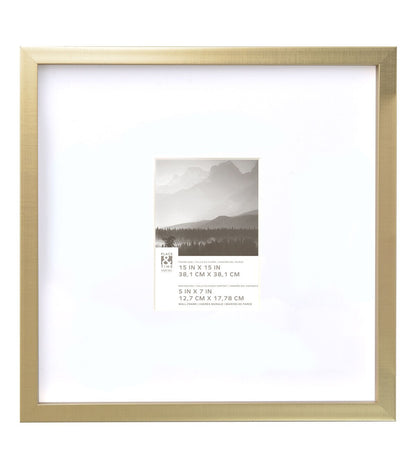 15" x 15" Matted to 5" x 7" Gold Wall Frame by Place & Time