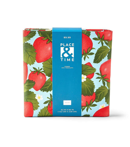 52" x 90" Summer Strawberries Tablecloth by Place & Time