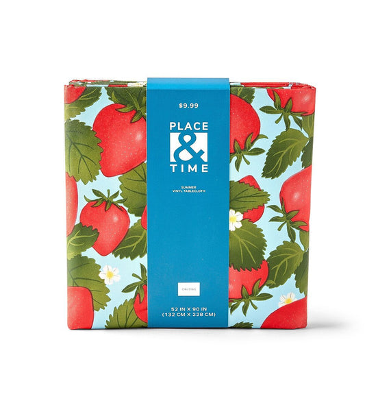 52" x 90" Summer Strawberries Tablecloth by Place & Time