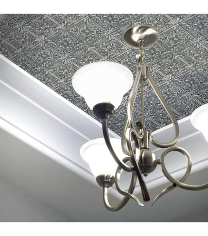 Silver Tin Peel & Stick Tile Backsplash