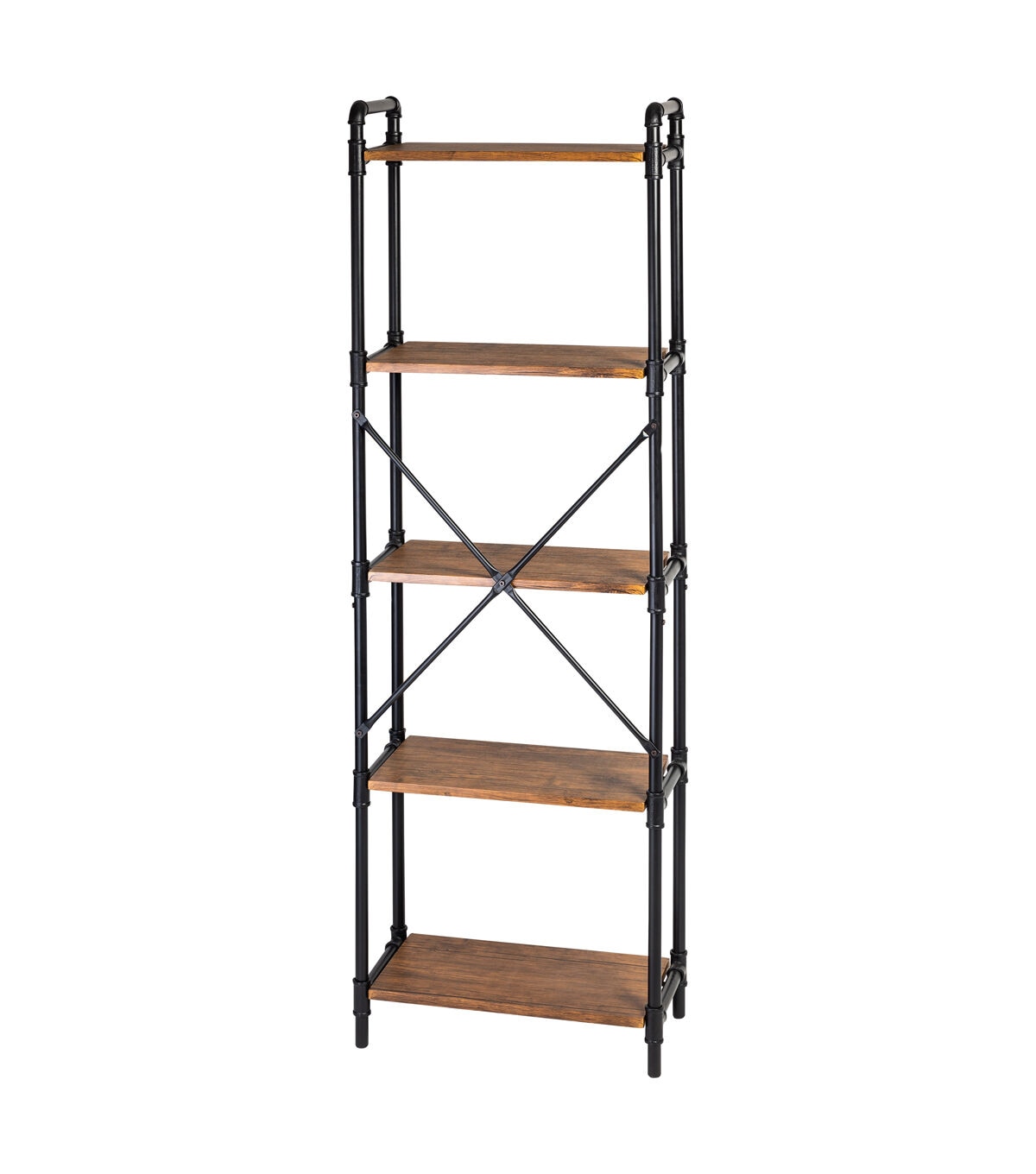 Honey Can Do 5 Tier Industrial Bookshelf Black
