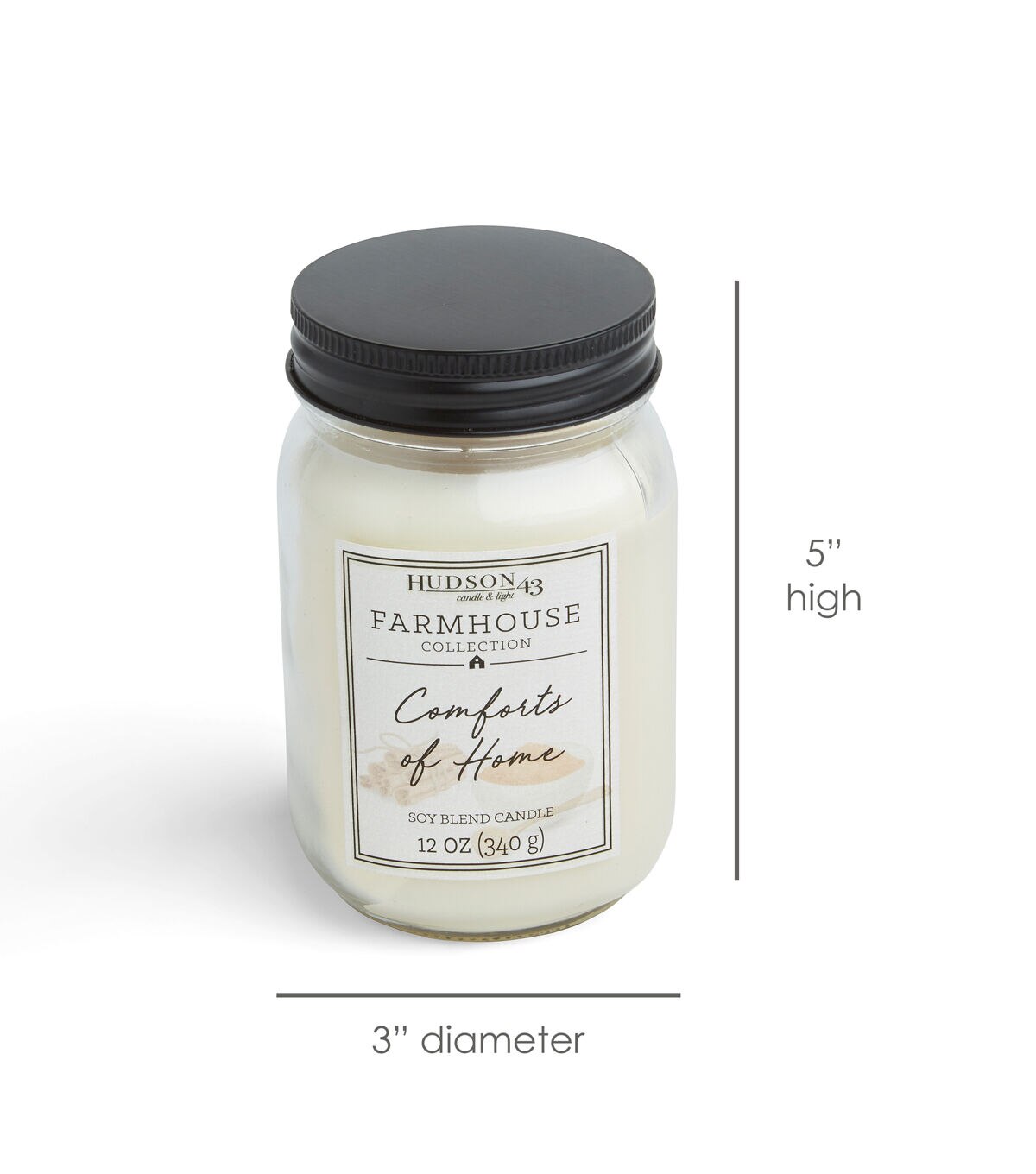 12oz Comforts of Home Scented Mason Jar Candle by Hudson 43