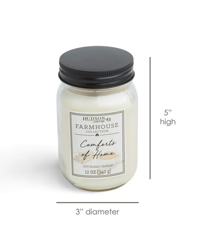 12oz Comforts of Home Scented Mason Jar Candle by Hudson 43