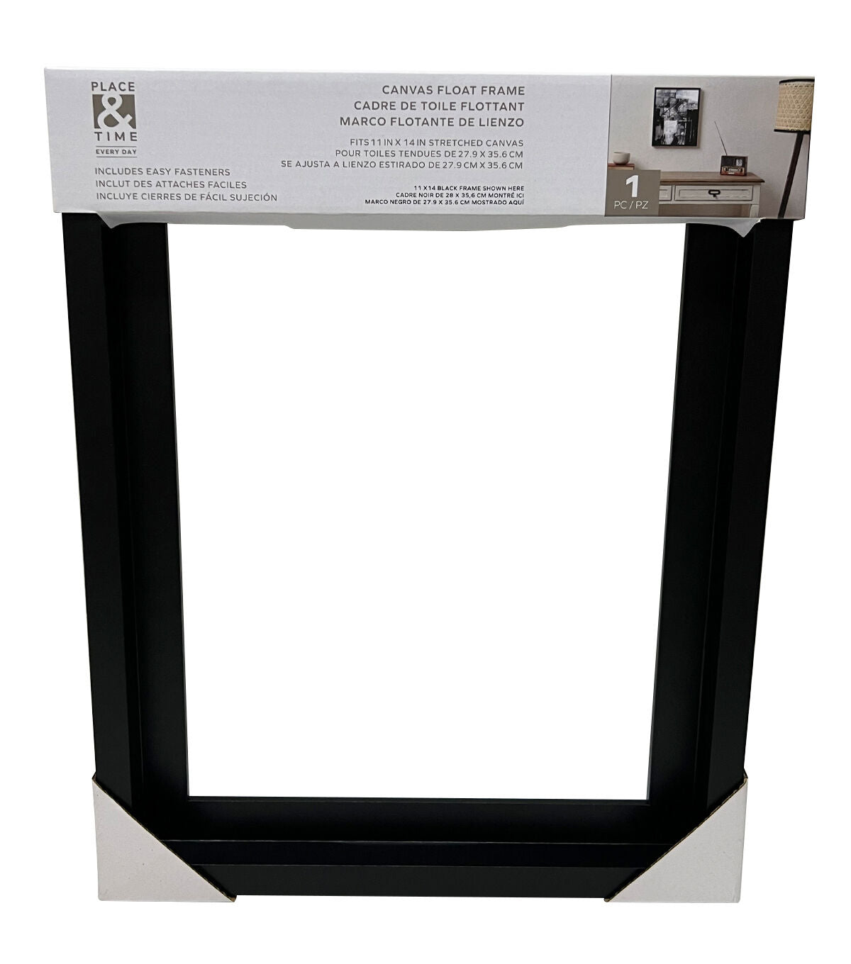 11" x 14" Black Canvas Float Frame by Place & Time