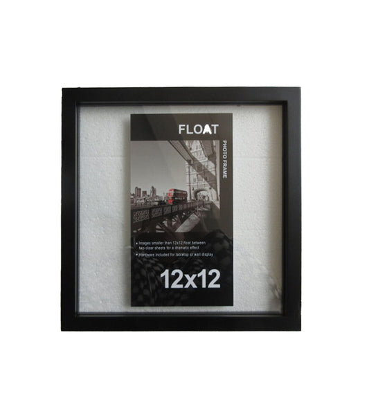 Innovative Creations 12" x 12" Black Wood Float Photo Frame