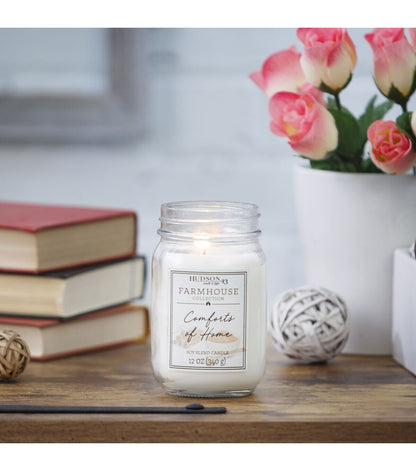 12oz Comforts of Home Scented Mason Jar Candle by Hudson 43