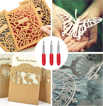 STREWEEK 50PCS Cutting Blades compatible for Cricut Explore Air/Air 2/Air 3/Maker 3, Fine Point Blades Consist of 10PCS 30°Shallow Cutting Blades,30PCS 45° Standard Blades and 10PCS 60° Deep Blades
