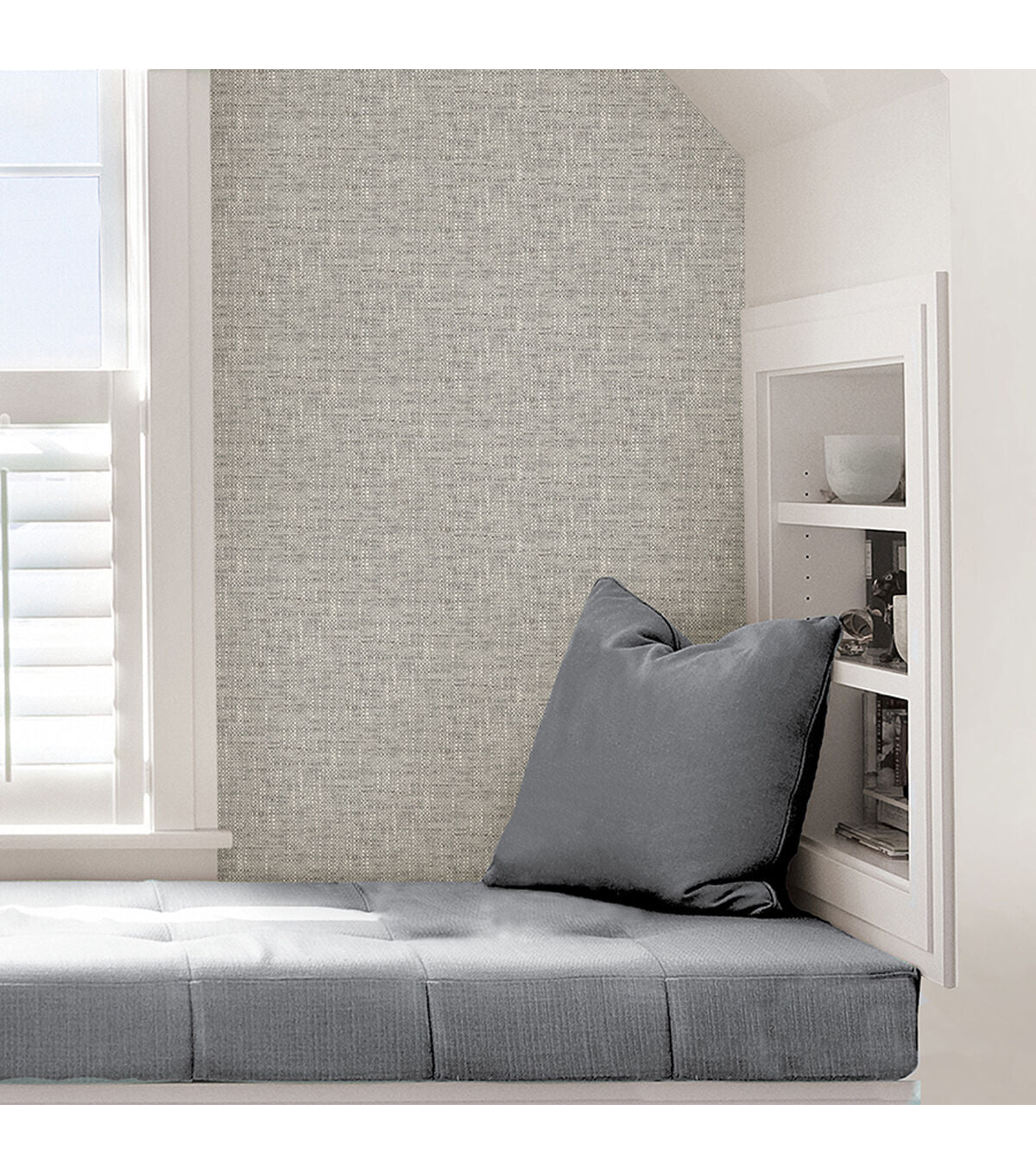 Wallpops NuWallpaper Peel & Stick Wallpaper Gray Poplin Texture