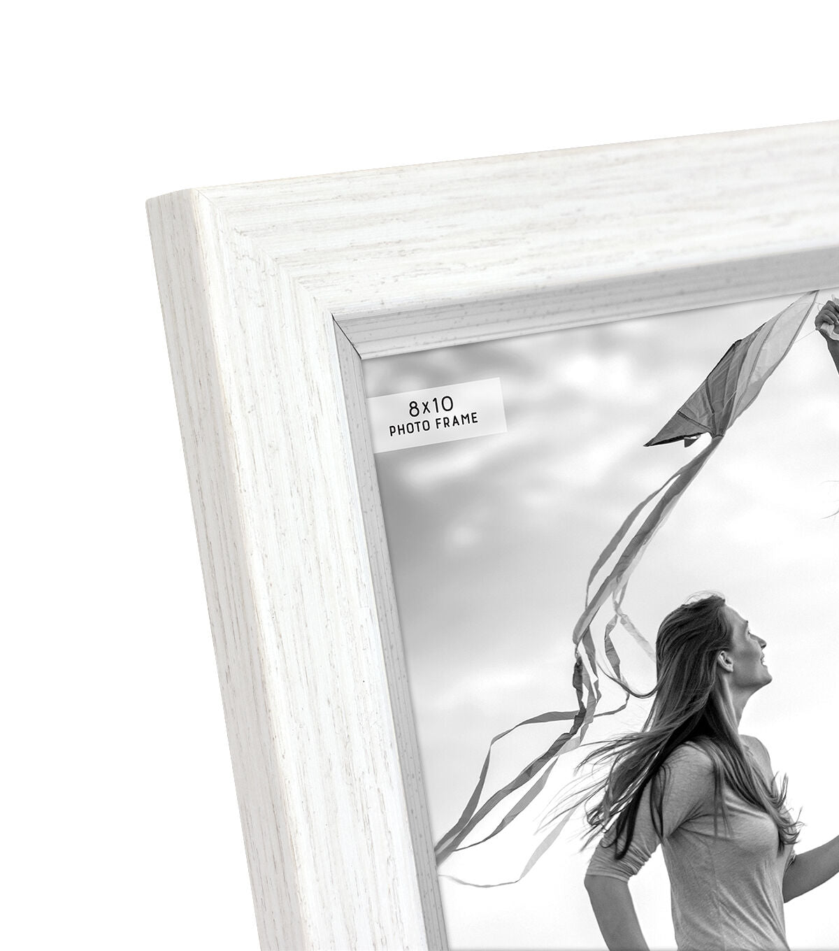MCS 8" x 10" White & Silver Plastic Tabletop Picture Frame