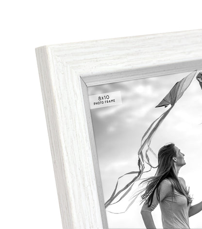 MCS 8" x 10" White & Silver Plastic Tabletop Picture Frame