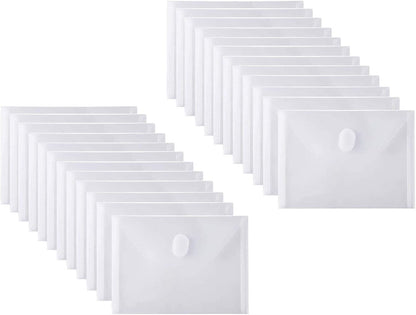 24 Pack Large Clear Die & Stamp Storage Bag Transparent Plastic Folders for Cutting Dies Stencil Embossing Crafts for DIY Scrapbooking Paper Card Craft Organizer Holder