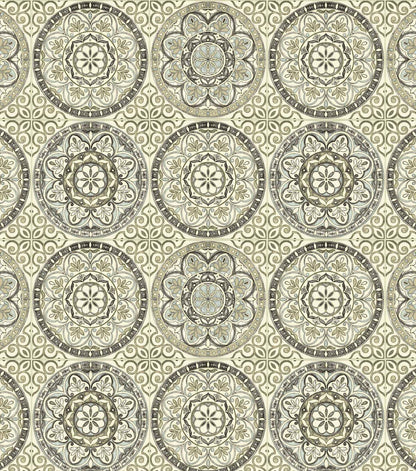 Surface Style 20.5' x 18' Silver Color Wheel Peel & Stick Wallpaper