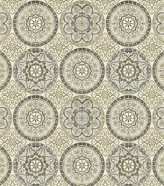 Surface Style 20.5' x 18' Silver Color Wheel Peel & Stick Wallpaper