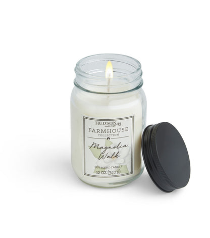 12oz Magnolia Walk Scented Mason Jar Candle by Hudson 43