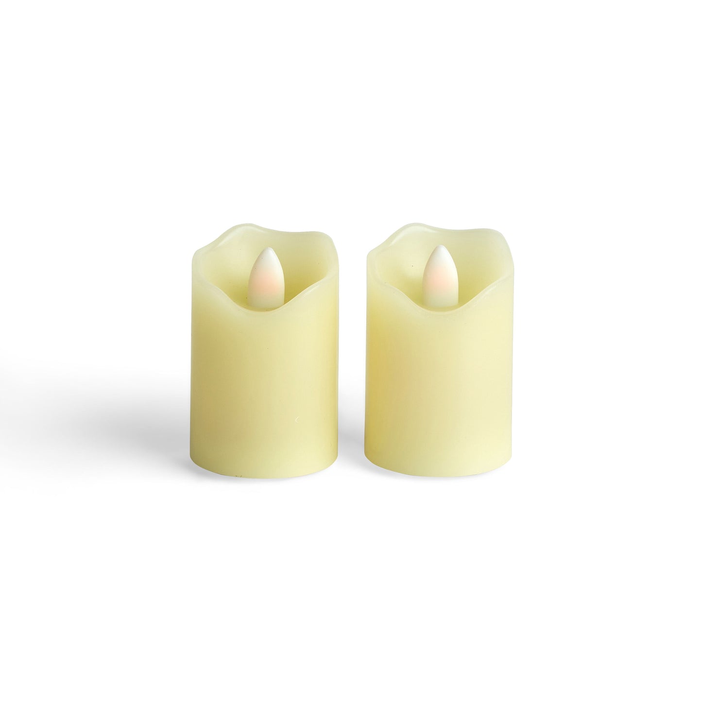 2" x 3" LED Ivory Wave Edge Pillar Candles 2pk by Hudson 43
