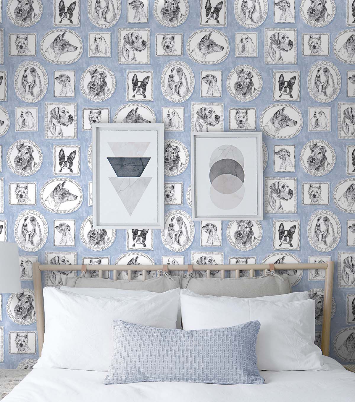 Surface Style 20.5' x 18' Celestial Pup Portraits Peel & Stick Wallpaper