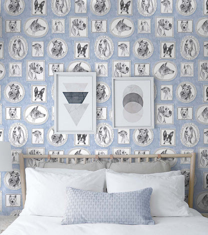 Surface Style 20.5' x 18' Celestial Pup Portraits Peel & Stick Wallpaper