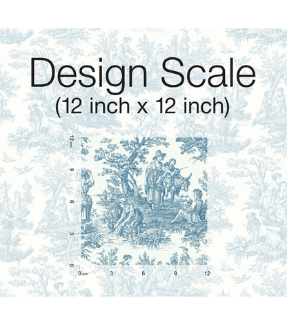 RoomMates 20.5" X 16.5' Blue Country Life Toile Peel & Stick Wallpaper
