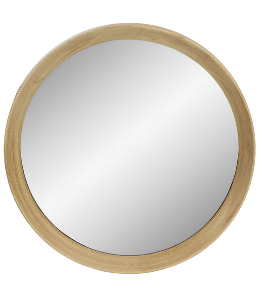 Northlight 19.75" Gold Round Classic Mirror Wall Decor Wooden Finish